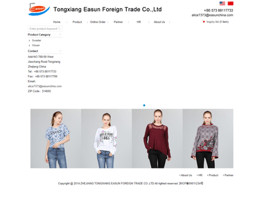 Tongxiang Easun Foreign Trade ladies knitwear