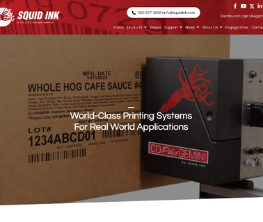 Squid Ink Manufacturing bar coding equipment