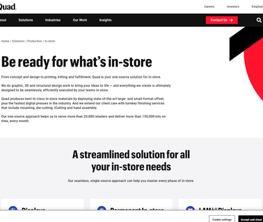 Tempt In-Store Productions large digital signage