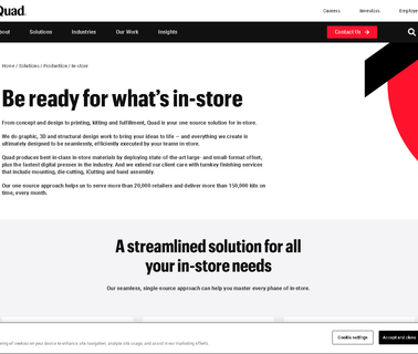 Tempt In-Store Productions large digital signage