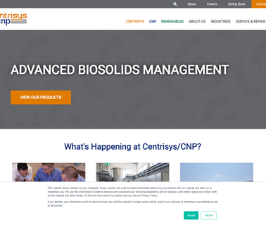 Centrisys Corporation belt drying equipment