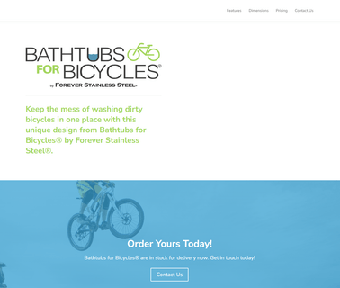 Bathtubs for Bicycles; Stainless Steel Bike bikes outdoor