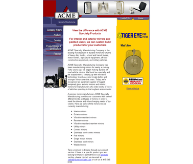 Acme Specialty Manufacturing Company components manufacturing