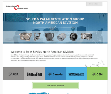 Soler & Palau Ventilation Group; North American canadian air