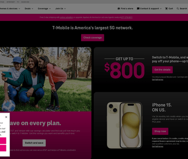 Home - T-Mobile different displays
