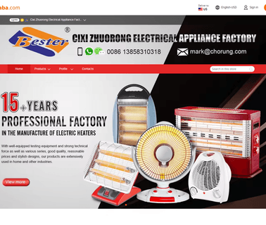 Cixi Zhuorong Electrical Appliance electric halogen heaters