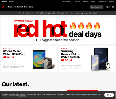 Verizon including internet