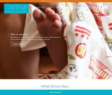 Mirasa Design; Eco Friendly Gender Neutral Baby today clothing