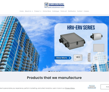 Reversomatic Manufacturing Ltd. fan housings