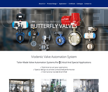Modentic Valve Corp. Nanjing actuated valves