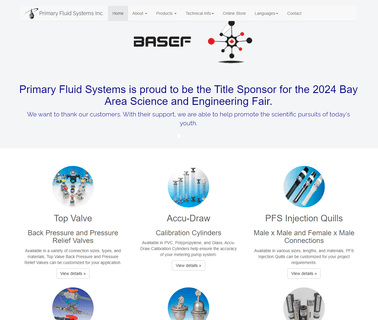 Primary Fluid Systems Inc tubes cylinders