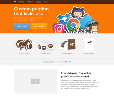 Sticker Mule advertising cards