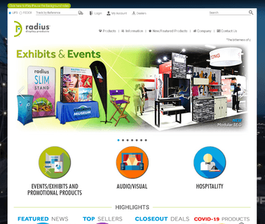 Radius Display Products cable management racks