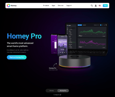 Homey;Everything at Home Connected central website