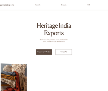 Heritage India Exports. exports table