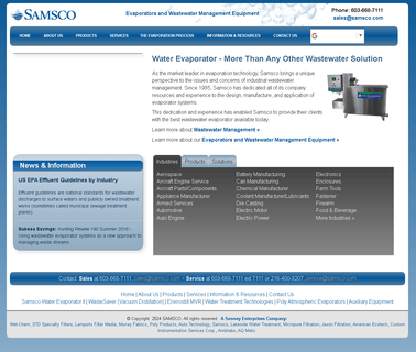 Samsco Wastewater Management distillation water