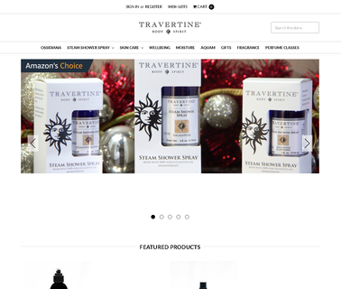 Travertine massage essential oils