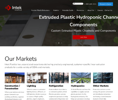 Plastic Profile Extrusions - Plastic Extruder - Intek Plastics display plastics