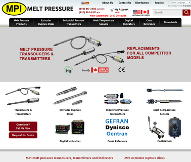 Mpi Melt Pressure gauges plastic