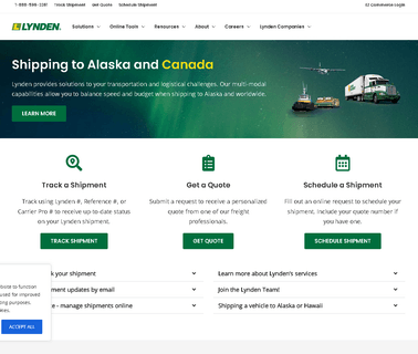 Shipping to Alaska and Worldwide - Air Ground Sea Lynden freight and trucking service