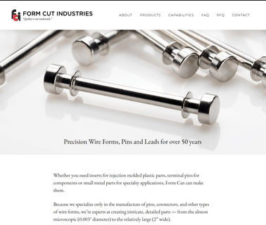 Terminal Pins Hermetic Connectors - Made in USA - Form Cut molded springs