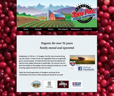 Sno Pac Foods organic vegetables fruits