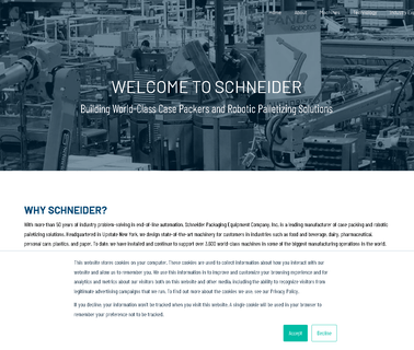 Schneider Packaging Equipment Co. led secondary