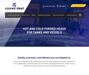 Head Forming Fabrication & Heat Treating Services - Ontario stamping job