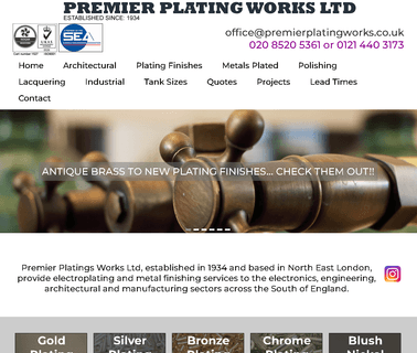 Premier Plating Works - E brass electroplating