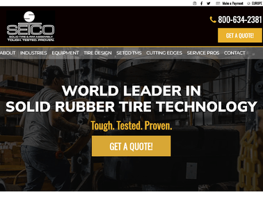 Setco Solid Tire & Rim backhoe boom