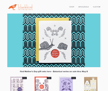 Blackbird Letterpress calendars paper