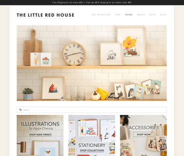 The Little Red House frames stationery