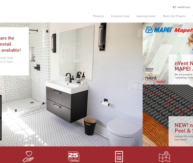 Nuheat bathroom surface