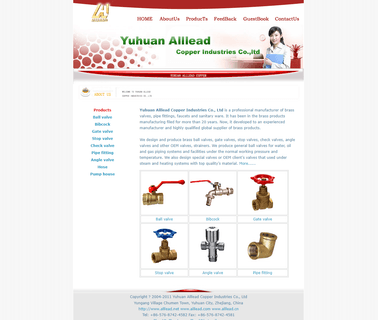 Yuhuan Alllead Copper Industries gate valve stop valve