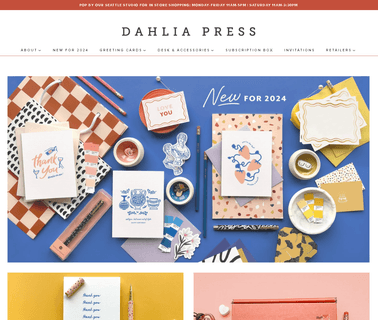 Dahlia Press bows greeting