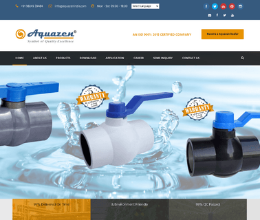 Aquazen Polytech upvc pipe ball valve