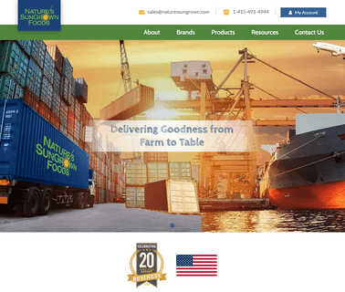 Natures Sungrown Foods, Export butter sauces
