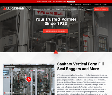 Triangle Package Machinery Co snack fill machine