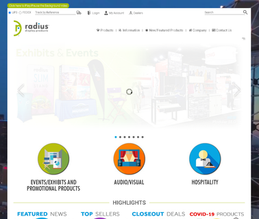 Radius Display Products stands speakers