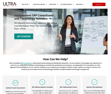 Ultra Consultants Erp Selection and Erp Implementation client consulting