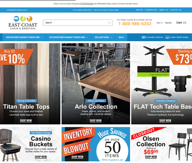 East Coast Chair & Barstool umbrellas awnings