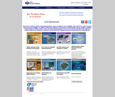 Ics Electronics Gpib Ethernet Vxi Usb and Vxi-11 Products boards wire