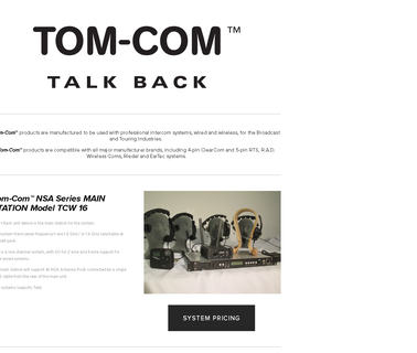 Home - Tom Com black and clear