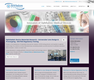Ophthalmic Device Materials Research - Intraocular Lens Design invision