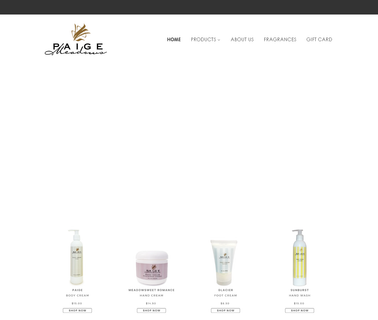 Paige Meadows body creams and lotions