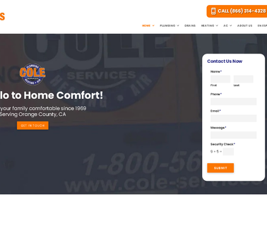Plumber Orange County Plumbers La Cole Services Plumber Orange heater hot tankless water