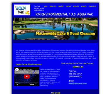 U.S. Aqua Vac equipment pond