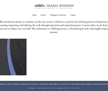 Praxis Bindery Book Restoration Conservation Limited Editions bindery
