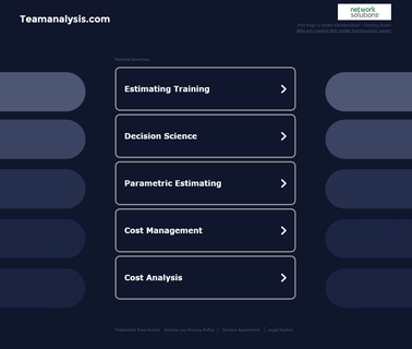Estimating Tools & Services - Team Analysis  help programming
