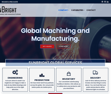 Sunbright USA Metal and Plastic Component Precision Cnc work lake